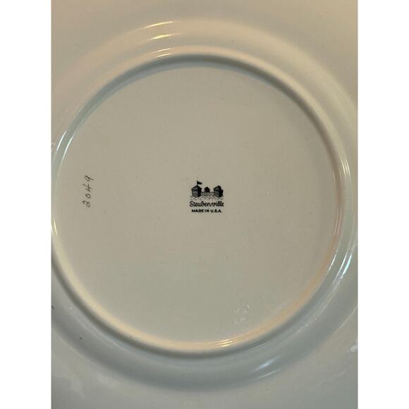 Vintage Steubenville Porcelain Dinner Plate – Floral Center, Red, Pattern #2049 - Picture 10 of 11